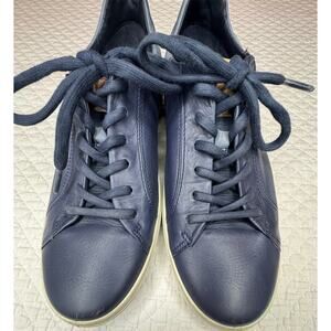 Mens ECCO Soft 7 Street Navy Blue Leather Sneakers Size 11